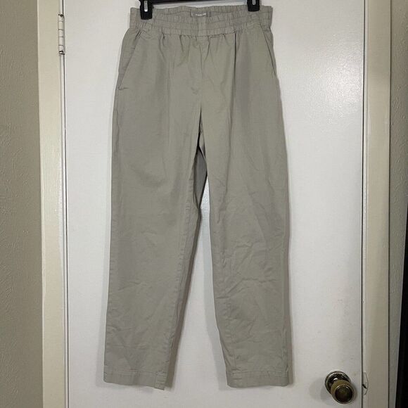 EVERLANE Stone beige pull on cotton khaki chino pants size US 6 - Picture 1 of 6
